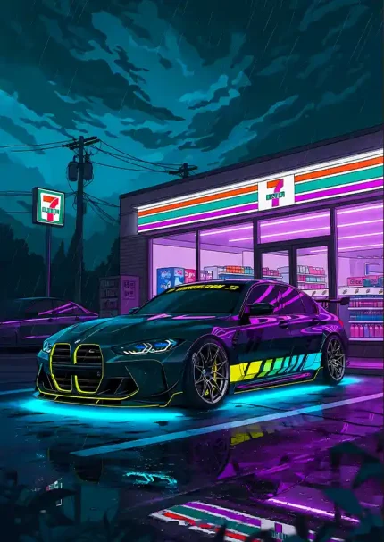 متال پوستر طرح ماشین  BMW M3 کد L1500