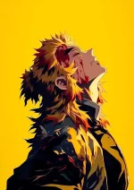 متال پوستر انیمه شیطان کش طرح Kyojuro Rengoku کد L1512