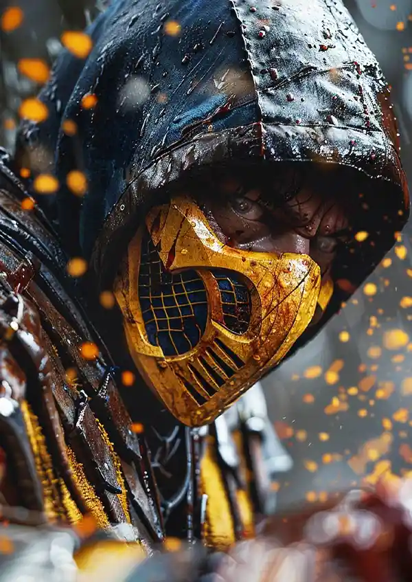 L1523-metalposter-01 متال پوستر بازی Mortal Kombat طرح اسکورپیون کد L1523 - Image 1