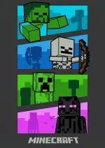 متال پوستر طرح بازی ماینکرفت کد L1530