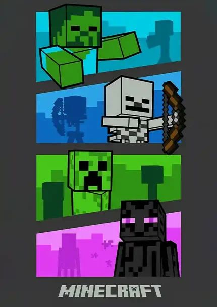 متال پوستر طرح بازی ماینکرفت کد L1530