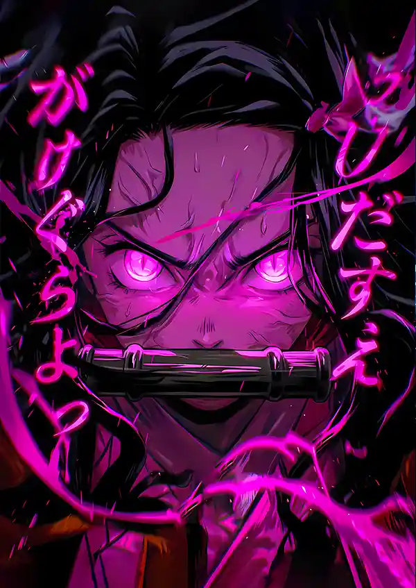 L1535-metalposter-01 متال پوستر انیمه شیطان کش طرح نزوکو کد L1535 - Image 1