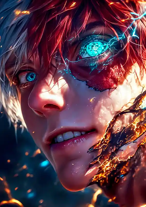 L1539-metalposter-01 متال پوستر انیمه My Hero Academia طرح Shoto Todoroki کد L1539 - Image 1