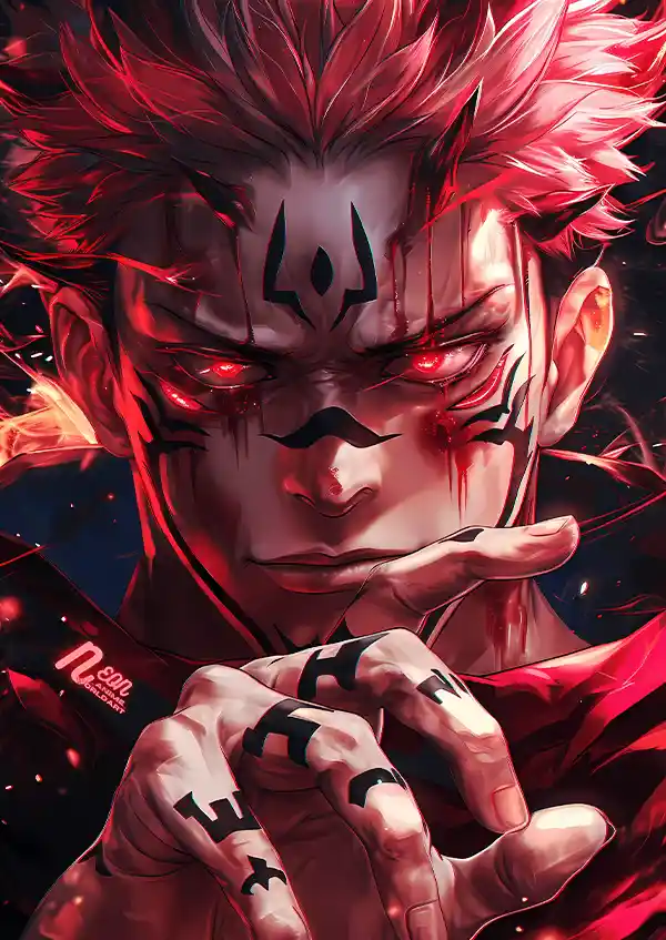 L1540-metalposter-01 متال پوستر انیمه جوجوتسو کایسن طرح سوکونا کد L1540 - Image 1