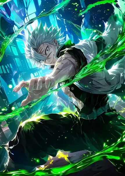 متال پوستر انیمه شیطان کش طرح Sanemi Shinazugawa کد L1552