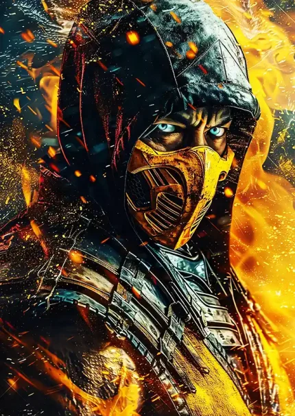 متال پوستر بازی Mortal Kombat طرح اسکورپیون کد L1561