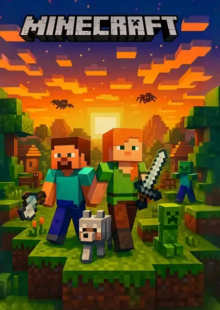 متال پوستر طرح بازی ماینکرفت کد L1563