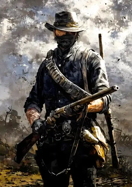 متال پوستر طرح بازی Red Dead Redemption کد L1564