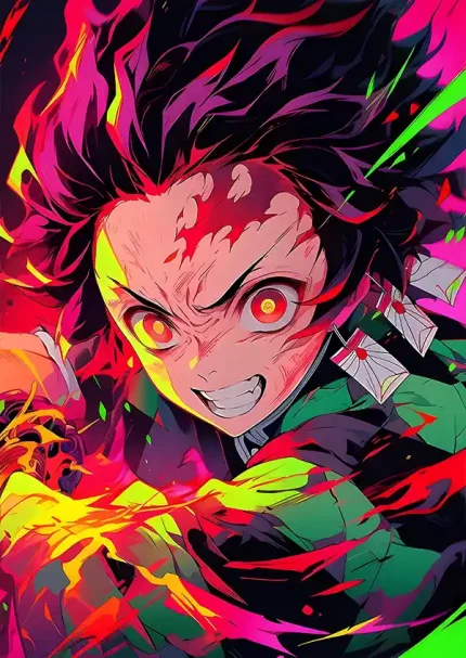 متال پوستر انیمه شیطان کش طرح تانجیرو کد L1580