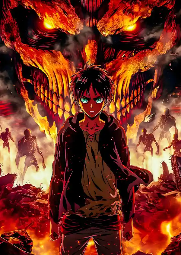L1584-metalposter-01 متال پوستر انیمه Attack On Titan طرح ارن یگر کد L1584 - Image 1