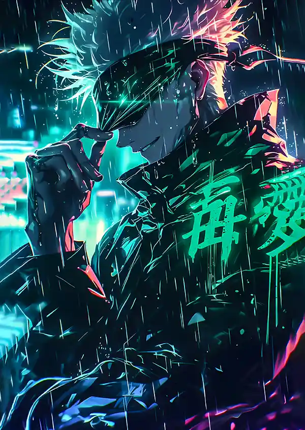 L1585-metalposter-01 متال پوستر انیمه جوجوتسو کایسن طرح گوجو کد L1585 - Image 1