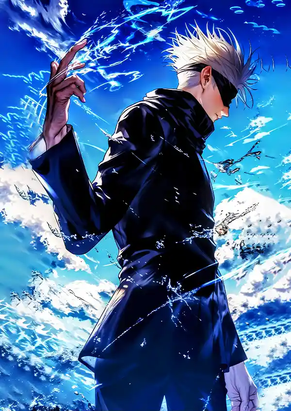 L1589-metalposter-01 متال پوستر انیمه جوجوتسو کایسن طرح گوجو کد L1589 - Image 1