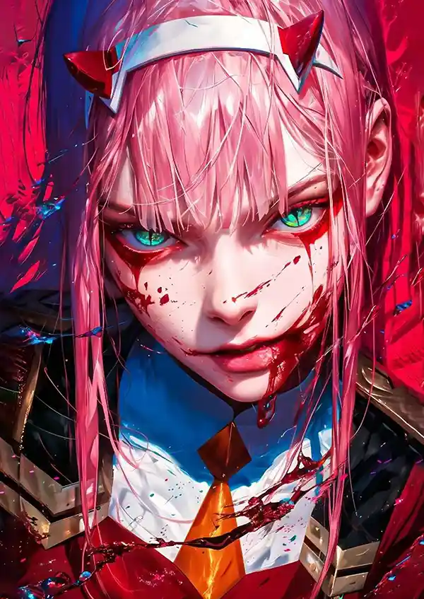 L1601-metalposter-01 متال پوستر انیمه Darling in the Franxx طرح Zero Two کد L1601 - Image 1