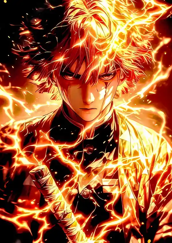 L1603-metalposter-01 متال پوستر انیمه شیطان کش طرح زنیتسو کد L1603 - Image 1