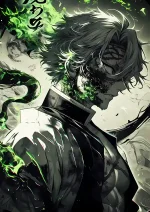 متال پوستر انیمه شیطان کش طرح Sanemi Shinazugawa کد L1604