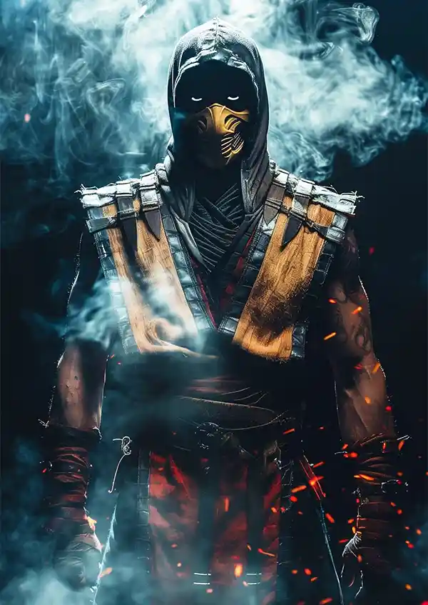 L1611-metalposter-01 متال پوستر بازی Mortal Kombat طرح اسکورپیون کد L1611 - Image 1