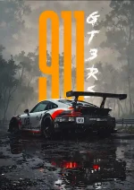 متال پوستر طرح ماشین  Porsche 911 کد L1618