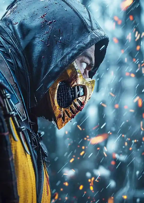 L1655-metalposter-01 متال پوستر بازی Mortal Kombat طرح اسکورپیون کد L1655 - Image 1