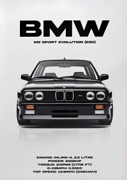 متال پوستر طرح ماشین BMW E30 کد L1662