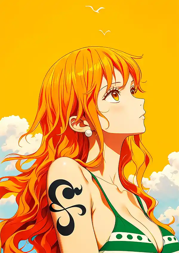 L1666-metalposter-01 متال پوستر انیمه وان پیس طرح Nami کد L1666 - Image 1