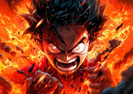 متال پوستر انیمه وان پیس طرح لوفی کد L1670