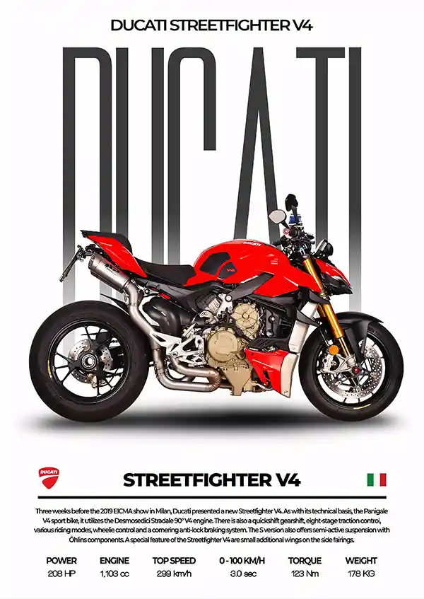 L1687-metalposter-01 متال پوستر طرح موتور Ducati کد L1687 - Image 1