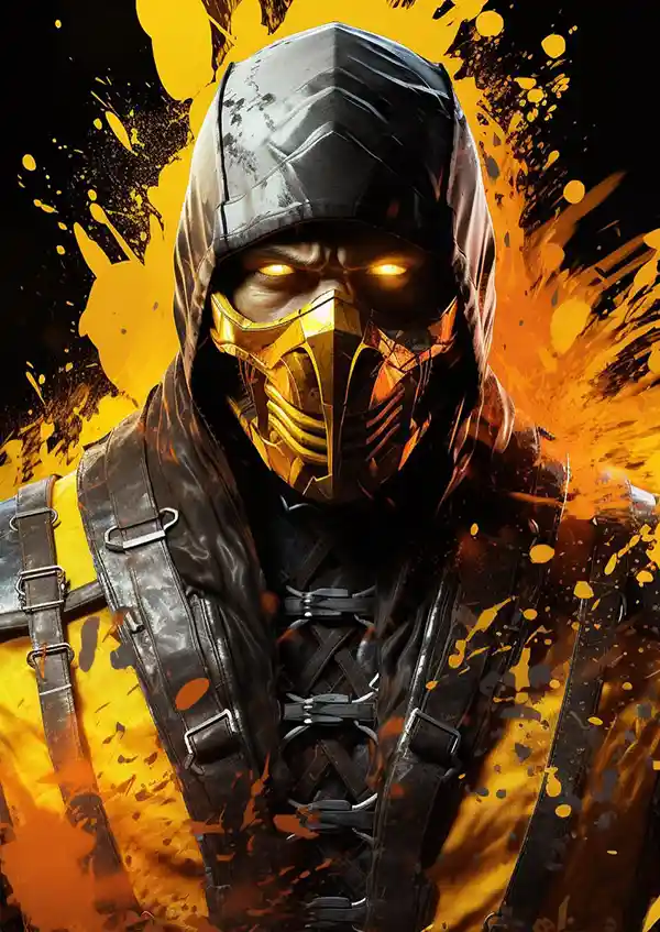 L1694-metalposter-01 متال پوستر بازی Mortal Kombat طرح اسکورپیون کد L1694 - Image 1