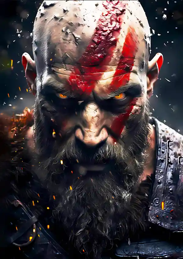 L1705-metalposter-01 متال پوستر بازی God Of War طرح کریتوس کد L1705 - Image 1