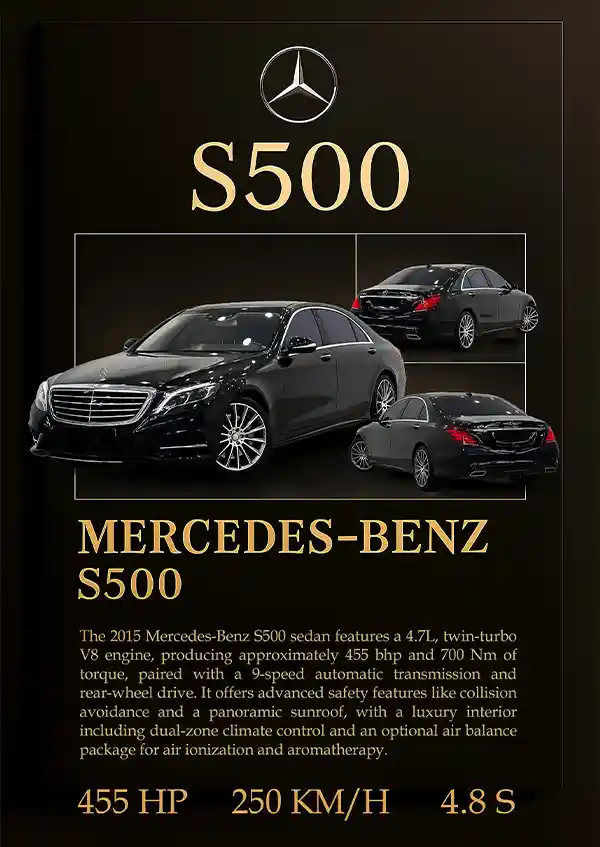L1714-metalposter-01 متال پوستر طرح ماشین Mercedes Benz S500 کد L1714 - Image 1