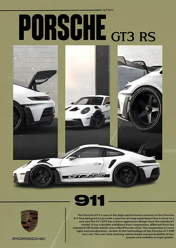 L1717-metalposter-01 متال پوستر طرح ماشین Porsche 911 کد L1717 - Image 1