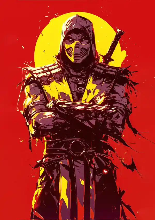 L1727-metalposter-01 متال پوستر بازی Mortal Kombat طرح اسکورپیون کد L1727 - Image 1