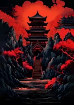 متال پوستر طرح برج ژاپنی کد L1732