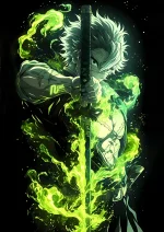 متال پوستر انیمه شیطان کش طرح Sanemi Shinazugawa کد L1766