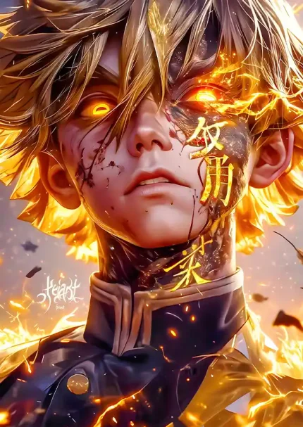 متال پوستر انیمه شیطان کش طرح زنیتسو کد L1770