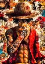 متال پوستر انیمه وان پیس طرح لوفی کد L1772