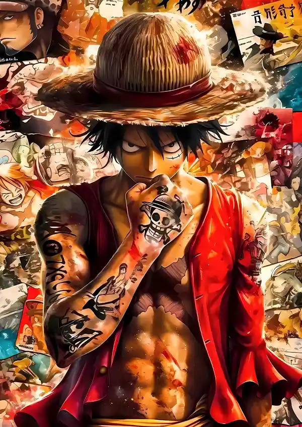 L1772-metalposter-01 متال پوستر انیمه وان پیس طرح لوفی کد L1772 - Image 1