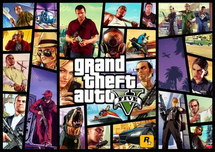 متال پوستر طرح بازی GTA V کد L1775