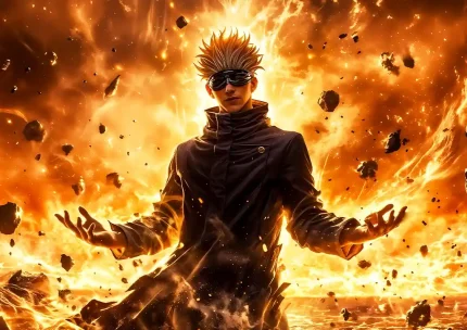 متال پوستر انیمه جوجوتسو کایسن طرح گوجو کد L1787