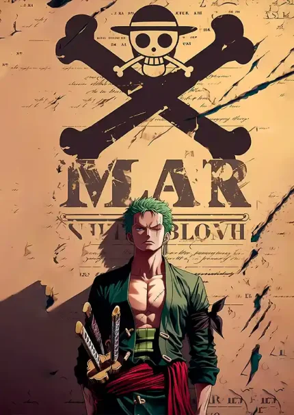 متال پوستر انیمه وان پیس طرح زورو کد L1791