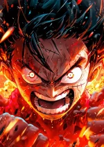 متال پوستر انیمه وان پیس طرح لوفی کد L1801