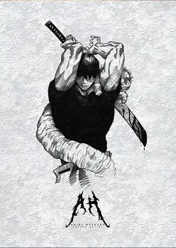 L1810-metalposter-01 متال پوستر انیمه جوجوتسو کایسن طرح توجی کد L1810 - Image 1