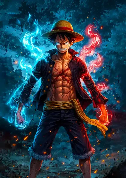 متال پوستر انیمه وان پیس طرح لوفی کد L1826