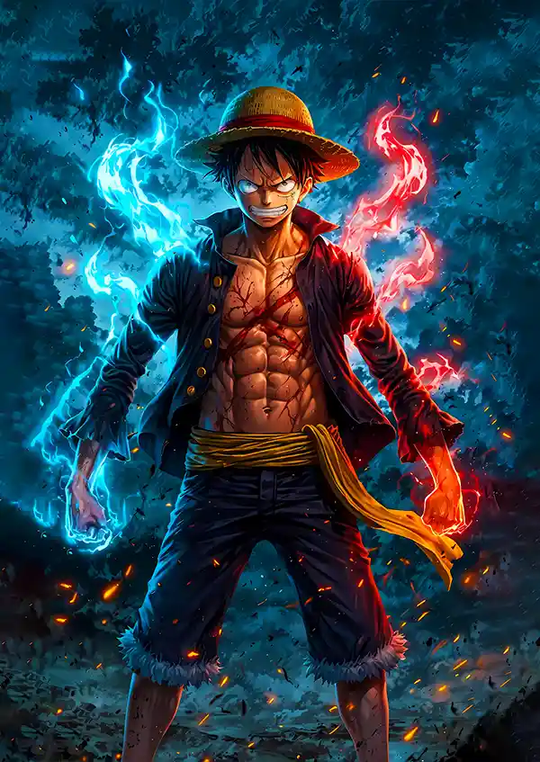 L1826-metalposter-01 متال پوستر انیمه وان پیس طرح لوفی کد L1826 - Image 1