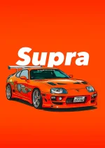 متال پوستر طرح ماشین تویوتا سوپرا کد L1827