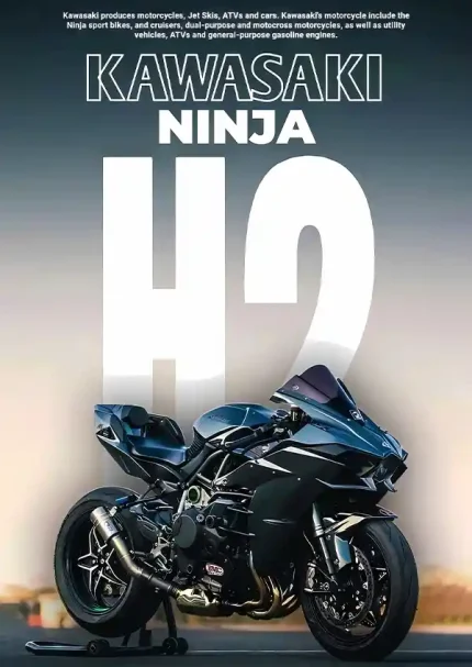 متال پوستر طرح موتور Kawasaki Ninja H2R کد L1833