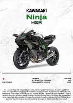 متال پوستر طرح موتور Kawasaki Ninja H2R کد L1834