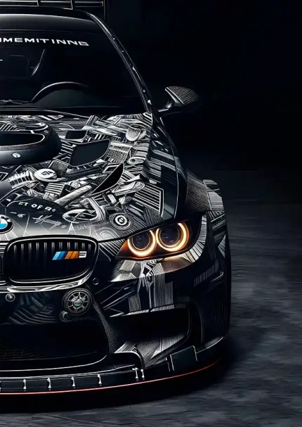 متال پوستر طرح ماشین BMW کد L1837