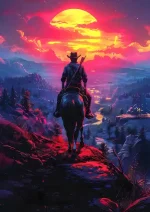 متال پوستر طرح بازی Red Dead Redemtion کد L1842