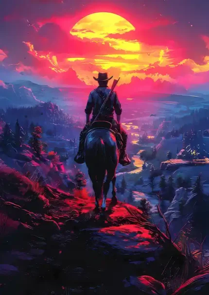 متال پوستر طرح بازی Red Dead Redemtion کد L1842