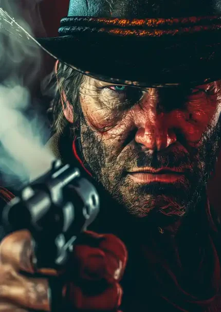 متال پوستر بازی Red Dead Redemtion طرح آرتور مورگان کد L1848